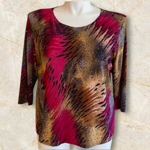 Rebecca Malone dressy top with sequins Sz.PM
